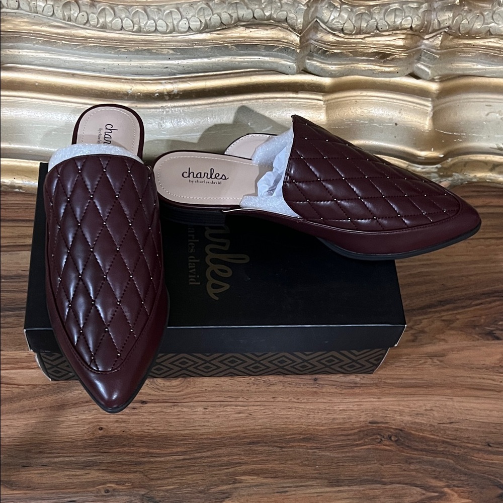 Charles David New Deep Maroon/ Brownish Women's Mules